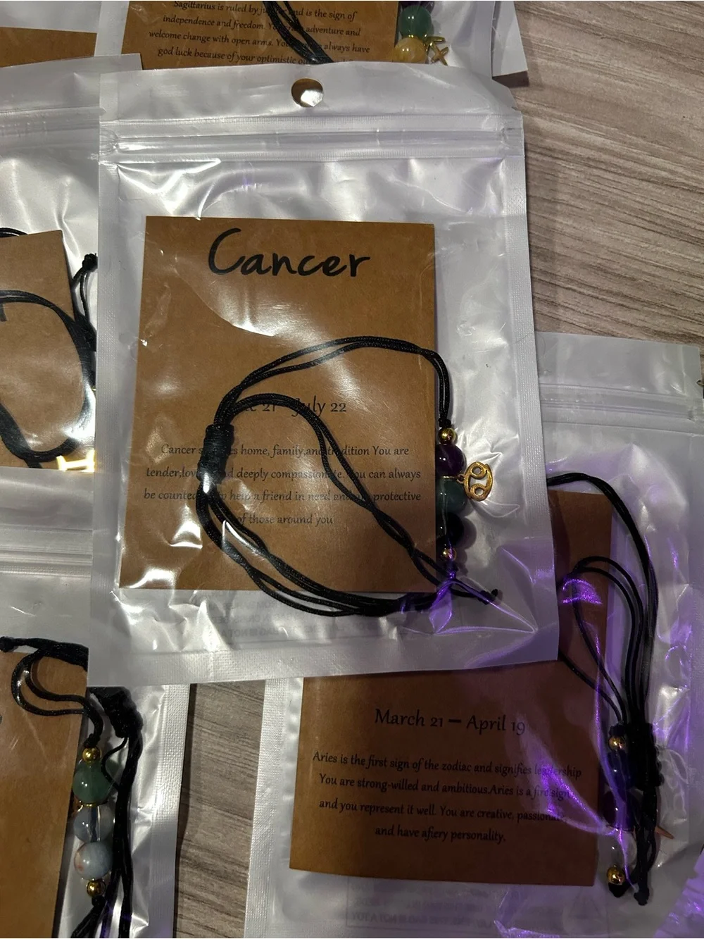 Black Zodiac Cord Bracelet Unbranded
